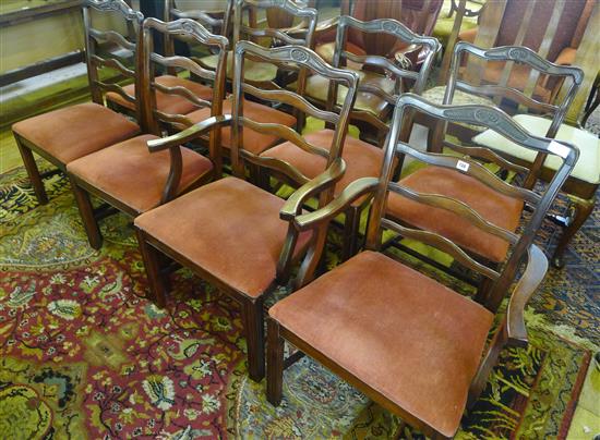 8 Hepplewhite style mahogany dining chairs(-)